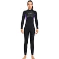 thumbnail image 1 of Naiovety Traje de buceo de 3mm, Material de nailon, buena elasticidad, traje de baño de una pieza de estilo de manga larga, traje de neopreno con ribete Deportes acuáticos Mujer Morado Oscuro XS Naiovety OD020682-19, 1 of 6