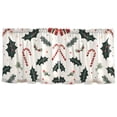 thumbnail image 7 of Yayeee Kitchen Curtains Tier Set of 2 Light Filtering 57"x24" Over Sink Window Panels, White Christmas Holly, 7 of 7