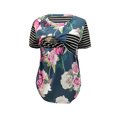 thumbnail image 4 of Julyccc Womens Maternity Floral Stripe Nursing Tunic Tops, 4 of 4
