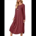 thumbnail image 2 of Pijama de Mujer con Cuello Redondo, Larga y Bolsillos Color Rubor XXL, 2 of 9