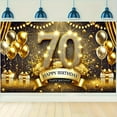 thumbnail image 6 of Golden 70th Birthday Party Backdrop Glitter Gold Balloons 70th Birthday Decorations for Men Women 70 Years Birthday Party Photography Background Banner for Home Birthday Decor, 6 of 7