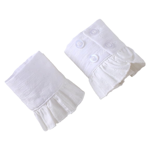 1pair Removable False Sleeves Wrist Cuffs Jacquard Layered Women Oversleeve