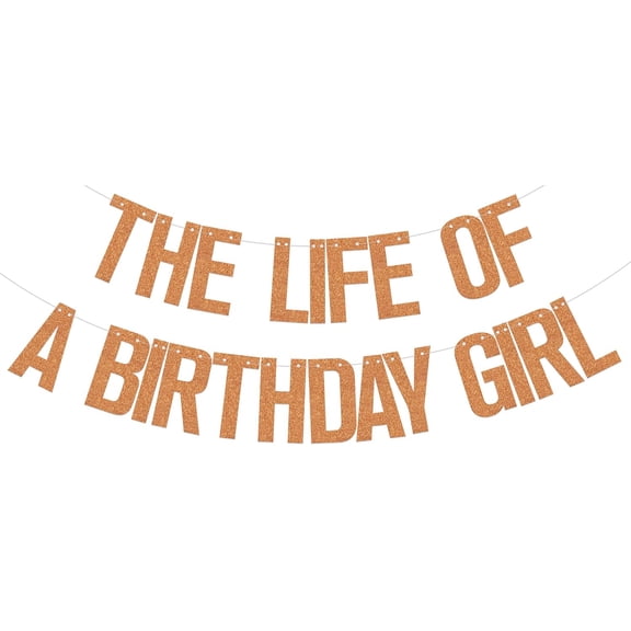 The Life of a Birthday Girl Banner - Birthday Party Decorations Orange