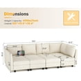 thumbnail image 2 of Techmilly Sectional Chenille Sofa, 8 Seats Modular Convertible Couch with Storage, Charging Station for Living Room, Beige, 2 of 8