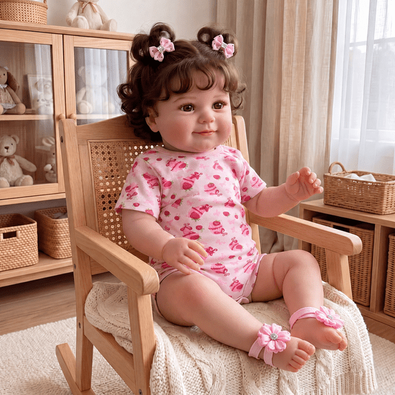 RSG Reborn Baby Dolls 20 inch Soft Cloth Body Newborn Baby Adorable Smiling Dolls with Clothes for Kids Age 3 