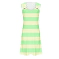 thumbnail image 4 of MIUOWANP Women's Summer Halter Dresses Fashion Color Blocking Loose Strip Mid Length Dress Green XL, 4 of 5