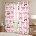 thumbnail image 2 of Feelyou Pink Ribbon Cherry Blackout Curtains Set of 2 (52x84 Each), Dreamy Cartoon Bowknot Bow Window Curtains, Teens Kids Boys Girls Curtains and Drapes, Living Room Curtains Decor, 2 of 6