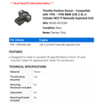 thumbnail image 2 of Throttle Position Sensor - Compatible with 1996 - 1998 BMW 328i 2.8L 6-Cylinder M52 FI Naturally Aspirated GAS 1997, 2 of 2
