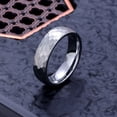 thumbnail image 2 of Men's and Women's Steel-colored Hammered Tungsten Rings, 2 of 6