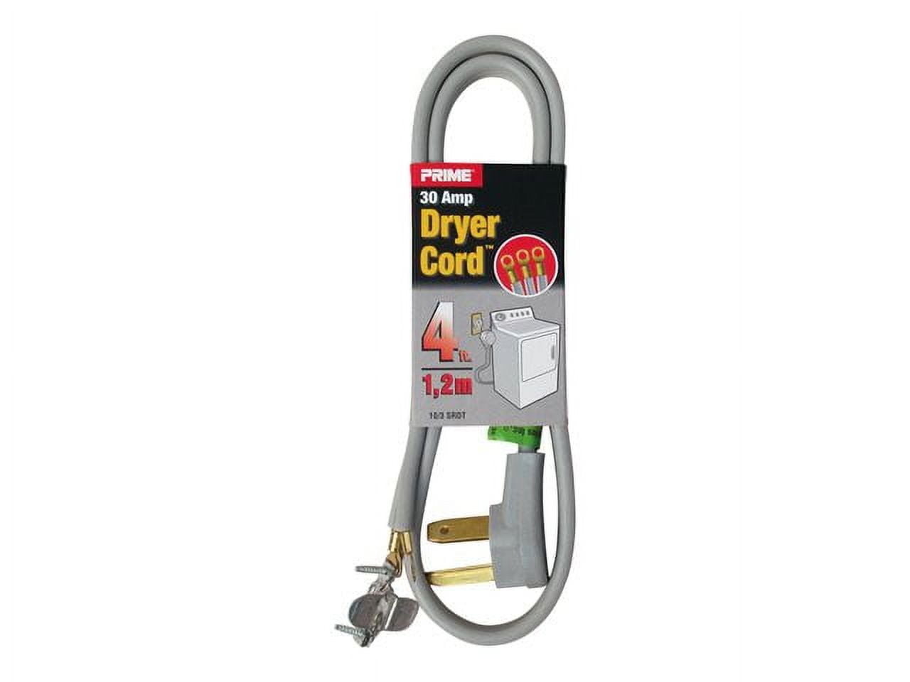 Prime RD100304 4' 10/3 SRDT Gray 30 Amp Dryer Cord