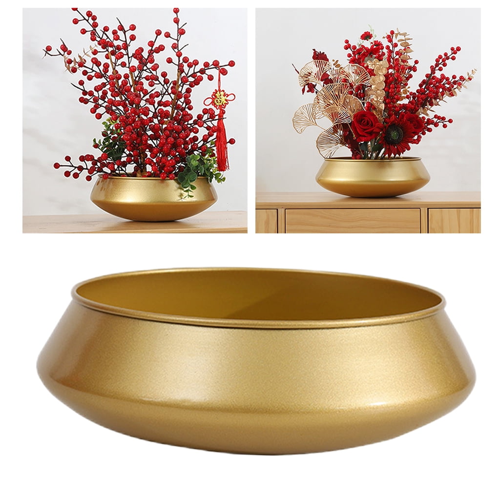 Modern Flower Pots with Drainage Golden Flowerpot Vase Container