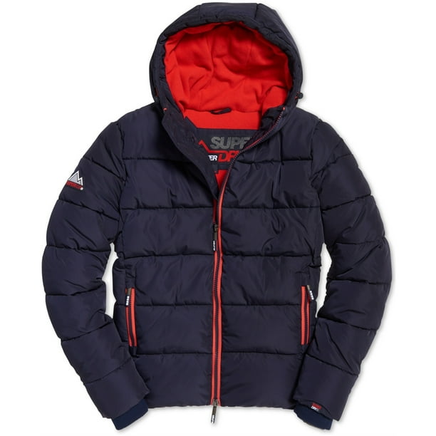 Superdry Mens Sports Puffer Jacket brghtrednavy L Walmart en linea