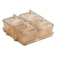 thumbnail image 3 of TISHITA Dried Fruit Snack Serving Plate with Lid Divided Serving Platter Food Storage Box Candy Nuts Dish for Candy Cookies Appetizer Brown, 3 of 8