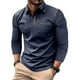 thumbnail image 1 of Blusa y camisa de manga larga con cuello vuelto para hombre, estilo casual, lisa, de manga larga, con cuello vuelto y botones, estilo jersey, para hombre, de poliéster, algodón y poliéster., 1 of 8