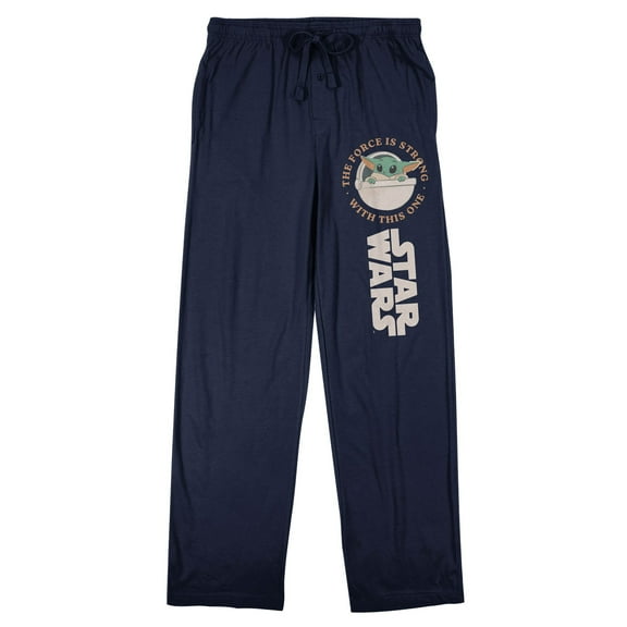 The Mandalorian Grogu The Force Is Strong With This One Men's Navy Sleep Pajama Pants-Small
