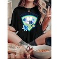 thumbnail image 1 of Camiseta con estampado de abeja y flor de dibujos animados "Miel Picada" para mujer: top informal de verano, suave y cómodo, camiseta blanca de cuello redondo con diseño divertido, ideal para vacacion, 1 of 6