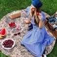thumbnail image 3 of Boho Vintage Round Tablecloth 60 Inch - Waterproof Fabric Table Cloth Protector, Southwestern Ethnic Mexican Flowers Tablecloths Washable Table Cover for Kitchen Banquet Coffee Table Party, 3 of 6