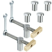 Workbench Dog Clamps 2 Pack adjustable desktop dog hole screw clamps 20mm Stainless Steel Brass bench Stop Woodworking Auxiliary Tool Bench Quick Fixed Clamps