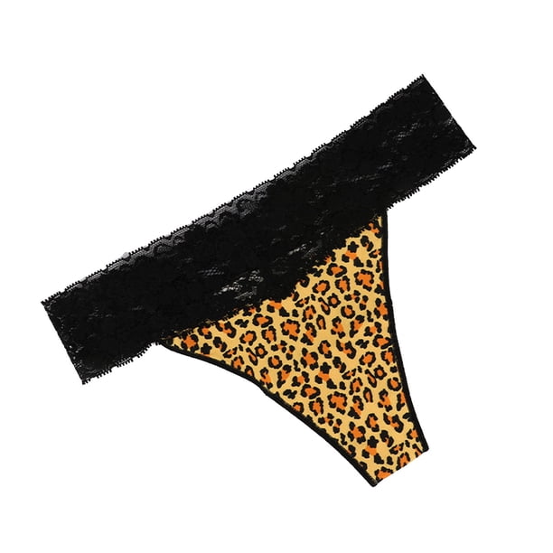 Gibobby Calzoncillos hipster Ropa interior de mujer Cintura Transpirable Levantamiento de cadera Calzoncillos Patrón Sexy Encaje G String Pantalones(Amarillo, L)