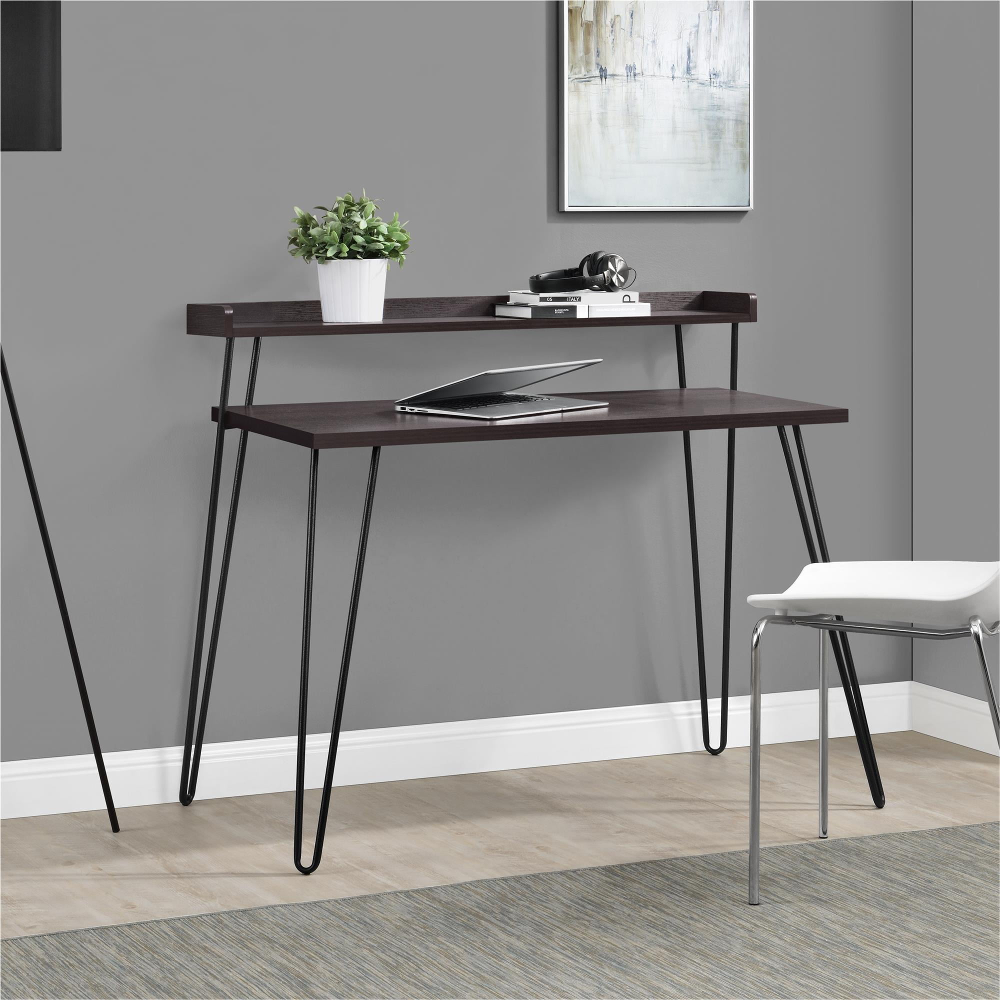 Retro computer desk with riser deals
