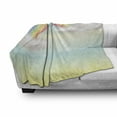 thumbnail image 3 of Cloud Soft Flannel Fleece Throw Blanket, Semi Circle Soft Colored Rainbow Stripes and Tiny Stars in the Sky Illustration, Cozy Plush for Indoor and Outdoor Use, 60" x 80", Multicolor, by Ambesonne, 3 of 6