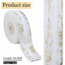 9 m 9m x 50mm Christmas Faux Fur Wired Ribbon White Edge Metallic Decorative Trim Ribbon with Gold Foil for DIY Crafts Xmas Tree Wreaths Garland Bows Making Gift Wrapping Festivals Home Decor