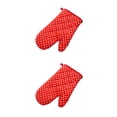 thumbnail image 3 of Inteprter Manoplas Microondas Horno Guante Algodón Hogar Hornear Manoplas Rojo Pequeños Puntos Pequeños puntos rojos 2Conjunto, 3 of 6