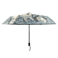 thumbnail image 2 of Compact Sun Umbrella Windproof Travel Umbrellas for Rain Strong Portable UV Protection Blue Floral Snowman, 2 of 8