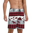 thumbnail image 2 of Naloa Buffalo Plaid Forest Men's Short Pajama Pants, Lounge Comfort Shorts with Elasticized Waistband and Side Pockets - Small, 2 of 9