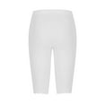 thumbnail image 5 of Women's Leggings Capri Leggings For Women Knee Length Capri Leggings Summer Cropped Pants Casual Solid Comfy Capris,White Women's Legging S, 5 of 5