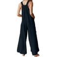 thumbnail image 2 of Women Baggy Jumpsuit Boho Floral Printed Loose Overall Wide Leg Pants Long Rompers with Pockets, 2 of 4