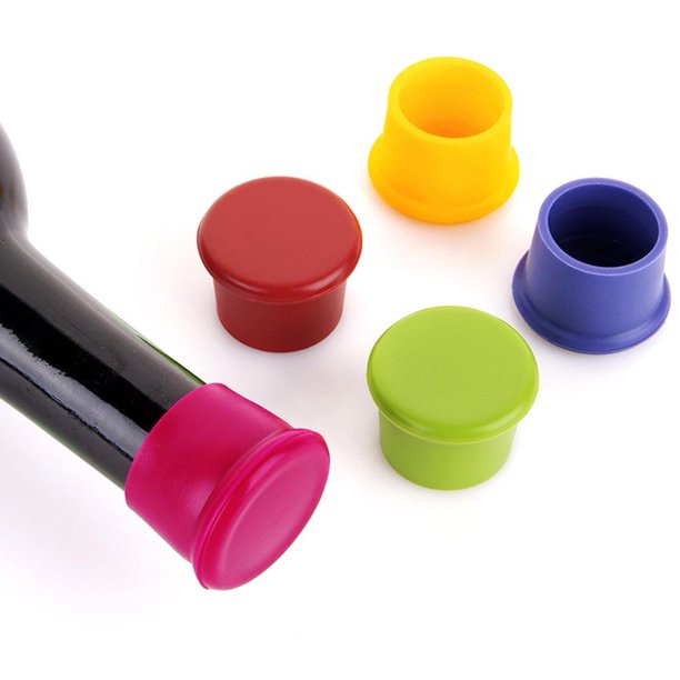 Tapones de vino de silicona Selladores de botellas de vino sin fugas para tapa de botella de cerveza Ndcxsfigh Libre de BPA
