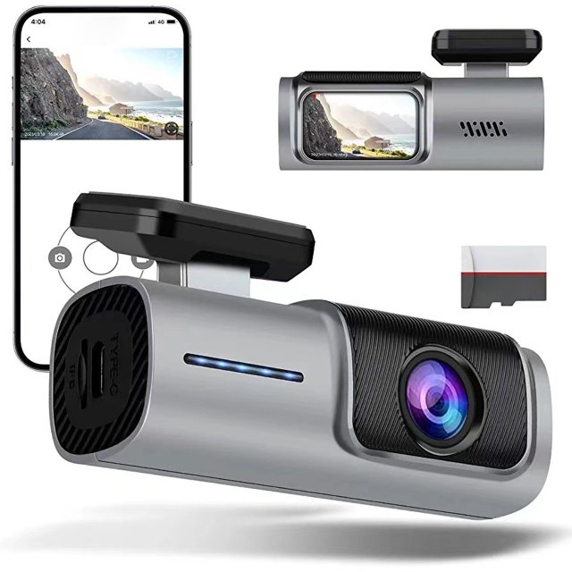 COFEST 2K Recorder Built-in WiFi GPS Front 10 Megapixel and Rear 720P Dual Dash Camera for Cars, 1.54 Inch Display, 170 Deg Wide Angle Dashboard Camera Recorder Silver
