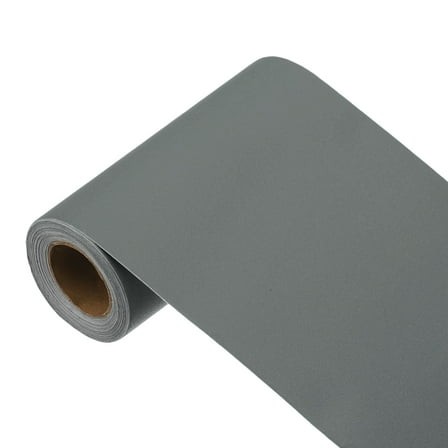 Uxcell 197"x3.9" Dark Grey Wallpaper, Peel and Stick Wallpaper, Grey Contact Paper Solid Color Vinyl Self-Adhesive Wall Paper Decorative for Wall Covering