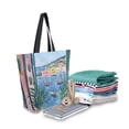 thumbnail image 2 of FORMRS Womens Canvas Tote Bag with Zipper Inner Pocket Shoulder Handbag, Pink Window, 2 of 7