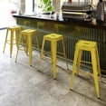 thumbnail image 2 of 30'' High Backless Distressed Black Metal Indoor-Outdoor Barstool, 2 of 6