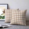 thumbnail image 2 of Pillow Covers 18x18 Set of 2, Brown Checked Throw Pillow Covers Decorative Couch Cushion Cover, Farmhouse Buffalo Plaid Country Grid Microfiber Soft Square Pillowcases for Bedroom Living Room Sofa, 2 of 9