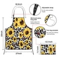 thumbnail image 3 of Leopard Sunflower Pattern Apron-Garden Aprons for Women with Pockets-Cotton Linen Waterproof Kitchen Cooking Gardening Aprons Adjustable for Kitchen,Cooking,BBQ and Salon 33x27 Inch, 3 of 7