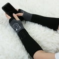 thumbnail image 4 of Gants Sans Doigts pour Femmes Motif Dessin Animé Bras Chaud Tricoté à la Main Paire, 4 of 6
