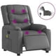 thumbnail image 3 of Sillón reclinable eléctrico para masajes VidaXL de piel sintética gris, 3 of 9