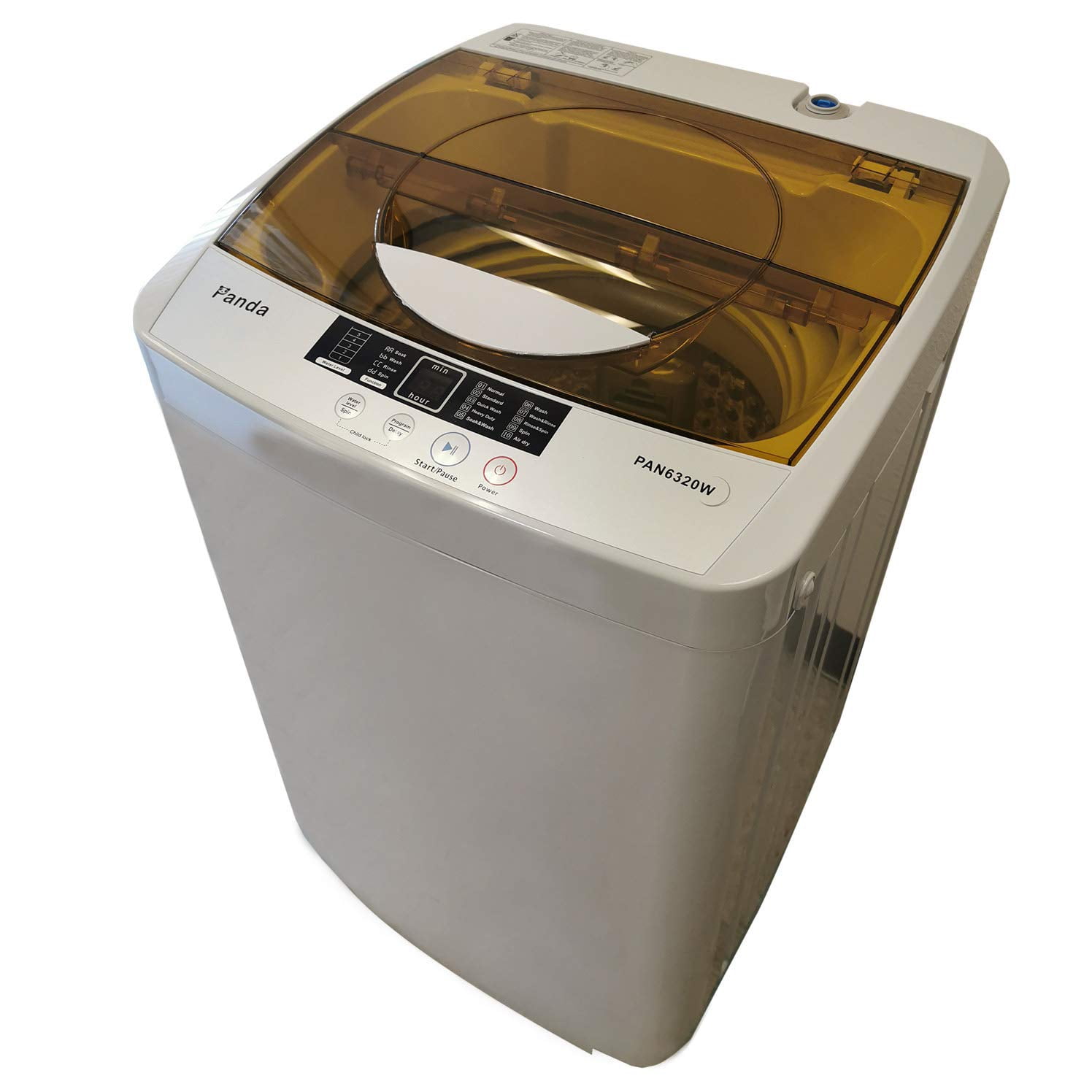Panda Portable Washing Machine, 10lbs Capacity, 10 Wash Programs, 2 built in rollers/casters