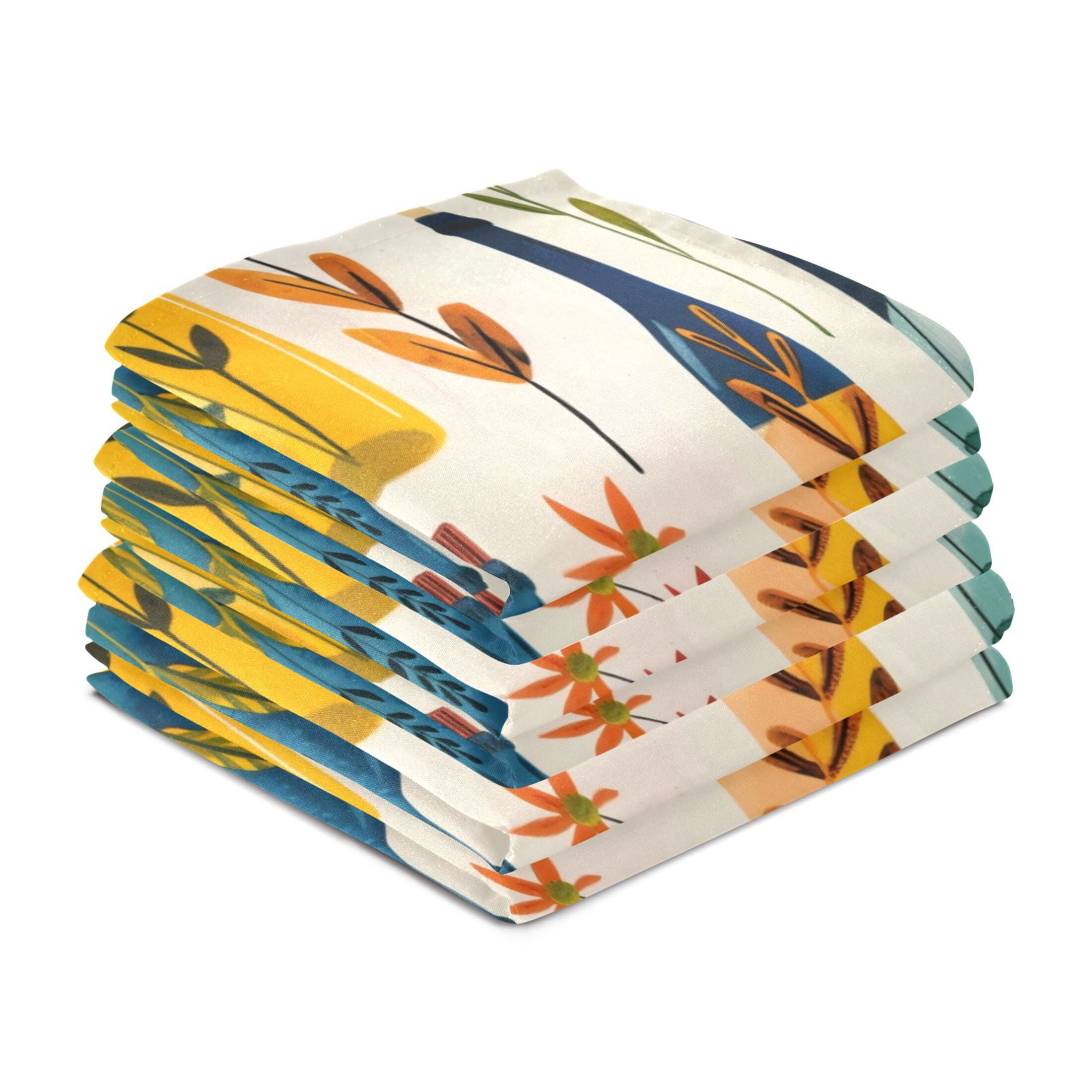 Kitchen Towel 28x18 Inches x6，Plate Towel, Decorative Towel, Napkin, Tea Towel Tea Towels For Kitchen Dish Cloths & Dish Towels Flower Bottle