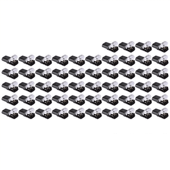 54Pcs Double-Wire Plug-In Connector, Pluggable LED Wire Connectors with Locking Buckle Fast Connect Wire Connectors