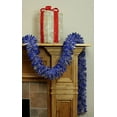 thumbnail image 3 of Northlight 12' x 3.5" Unlit Blue/Silver Wide Cut Tinsel Christmas Garland, 3 of 3