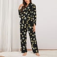 thumbnail image 2 of Yiaed Daisy Print Pajamas Women's Long Sleeve Sleepwear Soft Button Down Loungewear Pjs Lounge Set Nightwear Womens Pajama Pants-X-Large, 2 of 7
