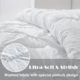 thumbnail image 3 of SEMECH Pinch Pleat King Comforter Set, Ultra-Soft Microfiber Bedding Comforters Sets, 3 Piece White King Size Comforter Set with 2 Shams, (Bright White, King), 3 of 6