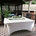 thumbnail image 4 of Dailiwei Spandex Table Cloth for Rectangle Tables Fitted Stretch Table Cover White Tablecloth, 4 of 9