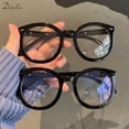 thumbnail image 3 of Retro Round Large Frame Plain Glasses Candy Color Bold Frame Glasses Men Women Fashion Blue Light Blocking Glasses Eyewear CHINA, 3 of 5