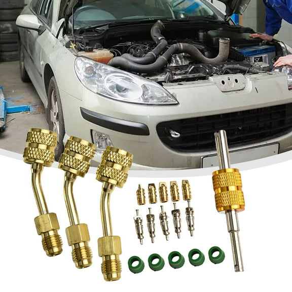 LLDI Air Conditioner R410a Adapter Valve Core Remover Kit For Split HVAC System Valve Core Remover R134a Hose Gaskets