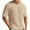 Khaki, variant on Lovskoo Shirts for Men Round Neck Short Sleeve Summer Solid Color Knitted T Shirt Vacation Beach Summer Tops Black